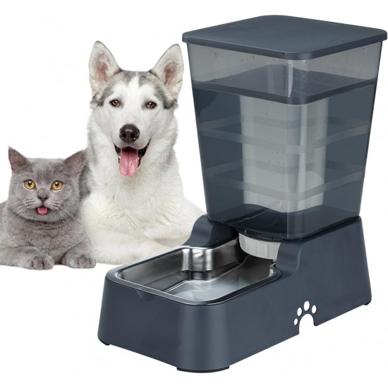 Automatischer Hund Katze Schwerkraft Wasserspender mit 304 Edelstahl Schüssel Anzug für mittelgroße große Hunde Katzen, große Kapazität 5.3L/1.4 Gallone (weißer Wasserspender) Automatischer Hund Katze Schwerkraft Wasserspender mit 304 Edelstahl Schüssel Anzug für mittelgroße große Hunde Katzen, große Kapazität 5.3L/1.4 Gallone (weißer Wasserspender)