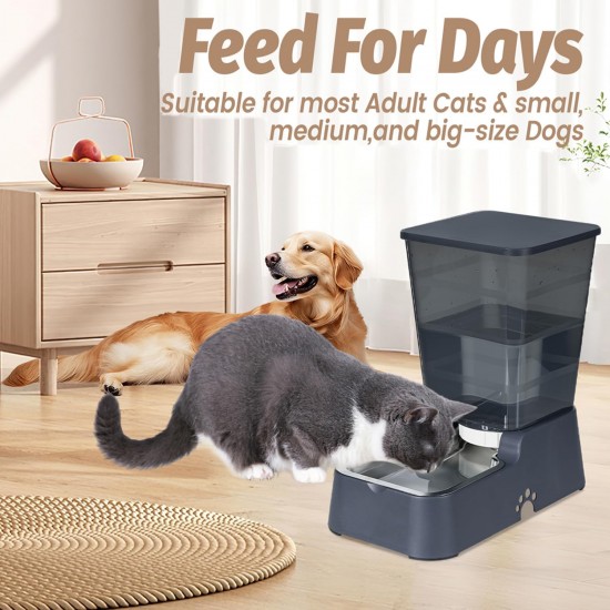 Automatischer Hund Katze Schwerkraft Wasserspender mit 304 Edelstahl Schüssel Anzug für mittelgroße große Hunde Katzen, große Kapazität 5.3L/1.4 Gallone (weißer Wasserspender) Automatischer Hund Katze Schwerkraft Wasserspender mit 304 Edelstahl Schüssel Anzug für mittelgroße große Hunde Katzen, große Kapazität 5.3L/1.4 Gallone (weißer Wasserspender)