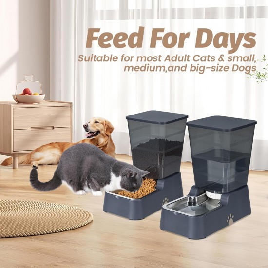 Automatischer Hund Katze Schwerkraft Wasserspender mit 304 Edelstahl Schüssel Anzug für mittelgroße große Hunde Katzen, große Kapazität 5.3L/1.4 Gallone (weißer Wasserspender) Automatischer Hund Katze Schwerkraft Wasserspender mit 304 Edelstahl Schüssel Anzug für mittelgroße große Hunde Katzen, große Kapazität 5.3L/1.4 Gallone (weißer Wasserspender)