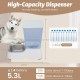 Automatischer Hund Katze Schwerkraft Wasserspender mit 304 Edelstahl Schüssel Anzug für mittelgroße große Hunde Katzen, große Kapazität 5.3L/1.4 Gallone (weißer Wasserspender) Automatischer Hund Katze Schwerkraft Wasserspender mit 304 Edelstahl Schüssel Anzug für mittelgroße große Hunde Katzen, große Kapazität 5.3L/1.4 Gallone (weißer Wasserspender)