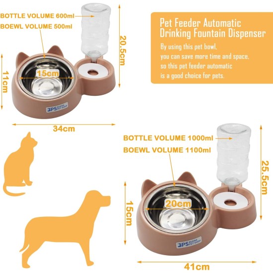 BPS Automatic Feeder and Drinker for Cats and Dogs, Splash Dispenser, Automatic Feeder for Pets, Size M/L (M) BPS Automatic Feeder and Drinker for Cats and Dogs, Splash Dispenser, Automatic Feeder for Pets, Size M/L (M)
