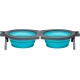 Bella Roma Travel Double Dog Feeder Medium Travel Double Diner, Blue Bella Roma Travel Double Dog Feeder Medium Travel Double Diner, Blue