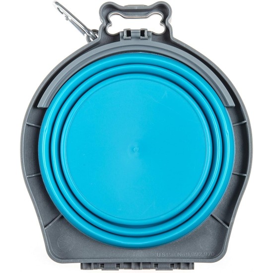 Bella Roma Travel Double Dog Feeder Medium Travel Double Diner, Blue Bella Roma Travel Double Dog Feeder Medium Travel Double Diner, Blue