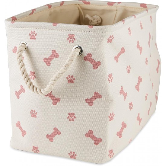 Bone Dry DII Small Rectangle Pet Toy and Accessory Storage Bin, 14x8x9, Collapsible Organizer Storage Basket for Home Décor, Pet Toy, Blankets, Leashes and Food-Gray Paw Print Bone Dry DII Small Rectangle Pet Toy and Accessory Storage Bin, 14x8x9, Collapsible Organizer Storage Basket for Home Décor, Pet Toy, Blankets, Leashes and Food-Gray Paw Print