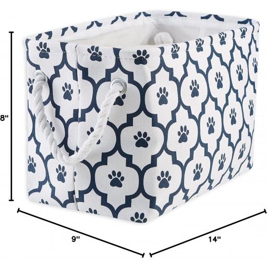 Bone Dry DII Small Rectangle Pet Toy and Accessory Storage Bin, 14x8x9, Collapsible Organizer Storage Basket for Home Décor, Pet Toy, Blankets, Leashes and Food-Gray Paw Print Bone Dry DII Small Rectangle Pet Toy and Accessory Storage Bin, 14x8x9, Collapsible Organizer Storage Basket for Home Décor, Pet Toy, Blankets, Leashes and Food-Gray Paw Print