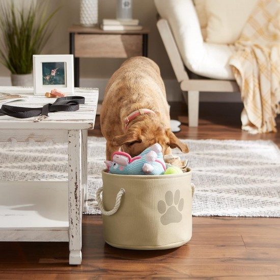 Bone Dry DII Small Rectangle Pet Toy and Accessory Storage Bin, 14x8x9, Collapsible Organizer Storage Basket for Home Décor, Pet Toy, Blankets, Leashes and Food-Gray Paw Print Bone Dry DII Small Rectangle Pet Toy and Accessory Storage Bin, 14x8x9, Collapsible Organizer Storage Basket for Home Décor, Pet Toy, Blankets, Leashes and Food-Gray Paw Print