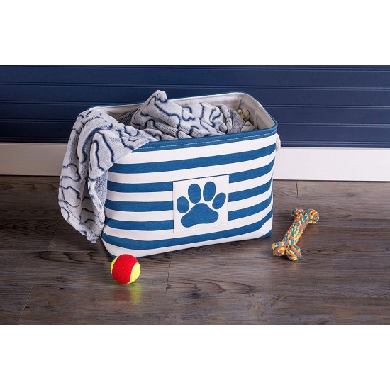 Bone Dry DII Small Rectangle Pet Toy and Accessory Storage Bin, 14x8x9, Collapsible Organizer Storage Basket for Home Décor, Pet Toy, Blankets, Leashes and Food-Gray Paw Print Bone Dry DII Small Rectangle Pet Toy and Accessory Storage Bin, 14x8x9, Collapsible Organizer Storage Basket for Home Décor, Pet Toy, Blankets, Leashes and Food-Gray Paw Print