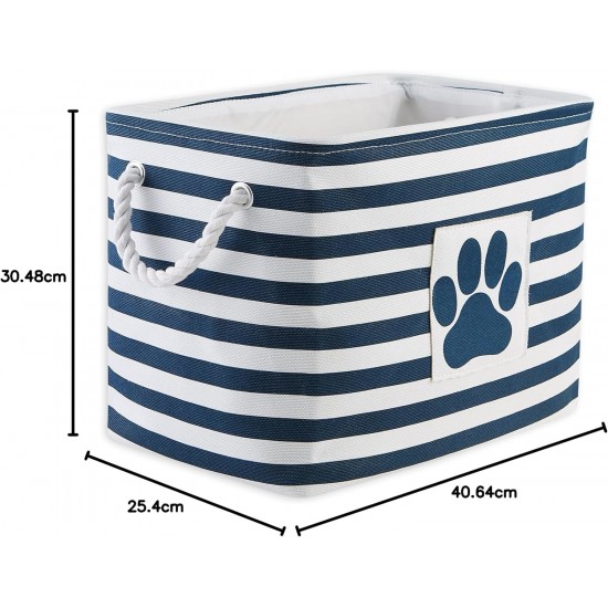 Bone Dry DII Small Rectangle Pet Toy and Accessory Storage Bin, 14x8x9, Collapsible Organizer Storage Basket for Home Décor, Pet Toy, Blankets, Leashes and Food-Gray Paw Print Bone Dry DII Small Rectangle Pet Toy and Accessory Storage Bin, 14x8x9, Collapsible Organizer Storage Basket for Home Décor, Pet Toy, Blankets, Leashes and Food-Gray Paw Print