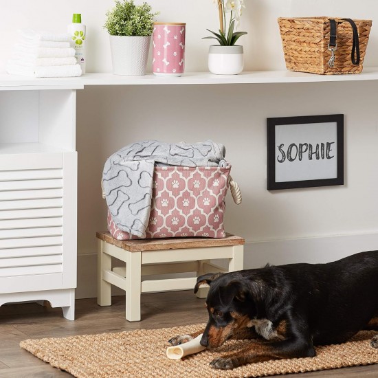 Bone Dry DII Small Rectangle Pet Toy and Accessory Storage Bin, 14x8x9, Collapsible Organizer Storage Basket for Home Décor, Pet Toy, Blankets, Leashes and Food-Gray Paw Print Bone Dry DII Small Rectangle Pet Toy and Accessory Storage Bin, 14x8x9, Collapsible Organizer Storage Basket for Home Décor, Pet Toy, Blankets, Leashes and Food-Gray Paw Print