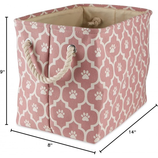 Bone Dry DII Small Rectangle Pet Toy and Accessory Storage Bin, 14x8x9, Collapsible Organizer Storage Basket for Home Décor, Pet Toy, Blankets, Leashes and Food-Gray Paw Print Bone Dry DII Small Rectangle Pet Toy and Accessory Storage Bin, 14x8x9, Collapsible Organizer Storage Basket for Home Décor, Pet Toy, Blankets, Leashes and Food-Gray Paw Print