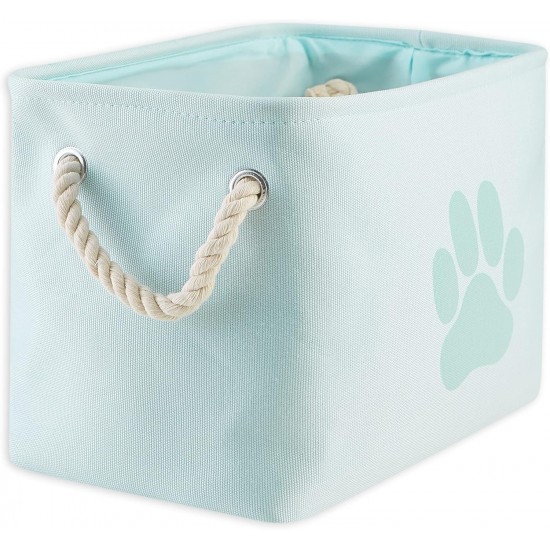 Bone Dry DII Small Rectangle Pet Toy and Accessory Storage Bin, 14x8x9, Collapsible Organizer Storage Basket for Home Décor, Pet Toy, Blankets, Leashes and Food-Gray Paw Print Bone Dry DII Small Rectangle Pet Toy and Accessory Storage Bin, 14x8x9, Collapsible Organizer Storage Basket for Home Décor, Pet Toy, Blankets, Leashes and Food-Gray Paw Print