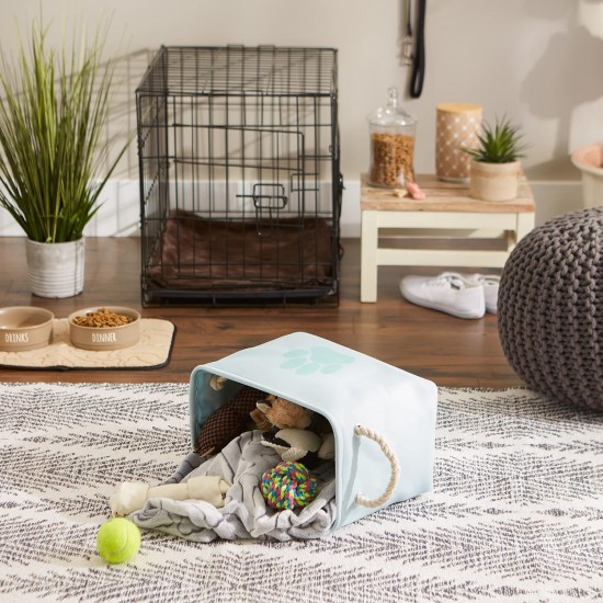 Bone Dry DII Small Rectangle Pet Toy and Accessory Storage Bin, 14x8x9, Collapsible Organizer Storage Basket for Home Décor, Pet Toy, Blankets, Leashes and Food-Gray Paw Print Bone Dry DII Small Rectangle Pet Toy and Accessory Storage Bin, 14x8x9, Collapsible Organizer Storage Basket for Home Décor, Pet Toy, Blankets, Leashes and Food-Gray Paw Print