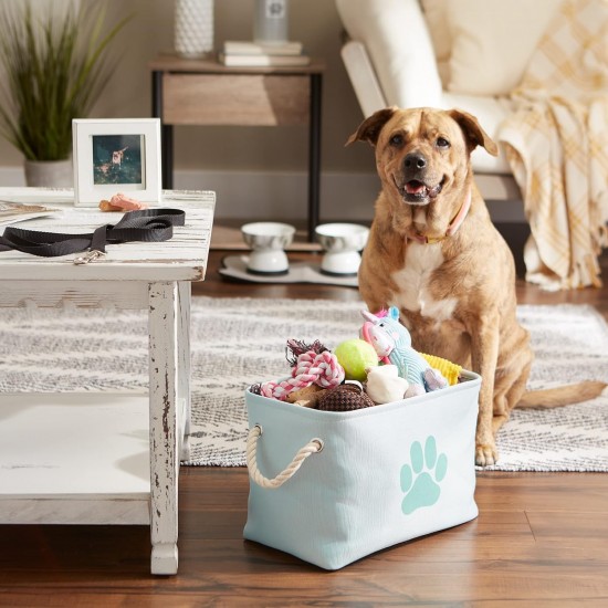 Bone Dry DII Small Rectangle Pet Toy and Accessory Storage Bin, 14x8x9, Collapsible Organizer Storage Basket for Home Décor, Pet Toy, Blankets, Leashes and Food-Gray Paw Print Bone Dry DII Small Rectangle Pet Toy and Accessory Storage Bin, 14x8x9, Collapsible Organizer Storage Basket for Home Décor, Pet Toy, Blankets, Leashes and Food-Gray Paw Print