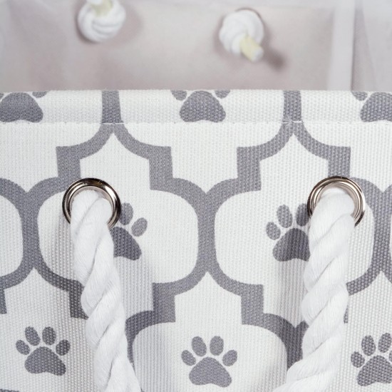 Bone Dry DII Small Rectangle Pet Toy and Accessory Storage Bin, 14x8x9, Collapsible Organizer Storage Basket for Home Décor, Pet Toy, Blankets, Leashes and Food-Gray Paw Print Bone Dry DII Small Rectangle Pet Toy and Accessory Storage Bin, 14x8x9, Collapsible Organizer Storage Basket for Home Décor, Pet Toy, Blankets, Leashes and Food-Gray Paw Print