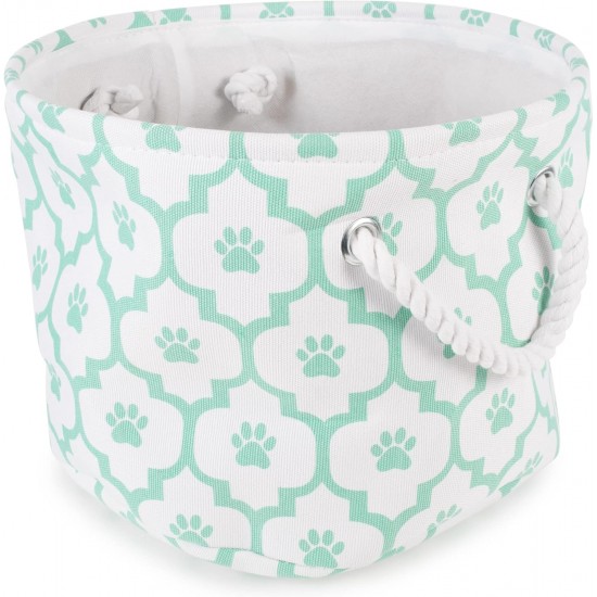 Bone Dry DII Small Rectangle Pet Toy and Accessory Storage Bin, 14x8x9, Collapsible Organizer Storage Basket for Home Décor, Pet Toy, Blankets, Leashes and Food-Gray Paw Print Bone Dry DII Small Rectangle Pet Toy and Accessory Storage Bin, 14x8x9, Collapsible Organizer Storage Basket for Home Décor, Pet Toy, Blankets, Leashes and Food-Gray Paw Print