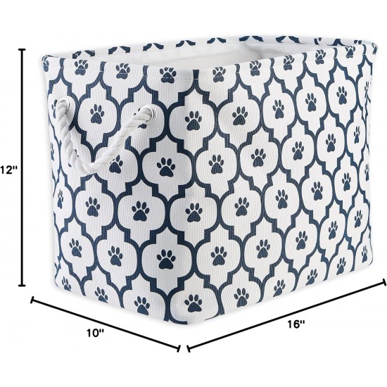 Bone Dry DII Small Rectangle Pet Toy and Accessory Storage Bin, 14x8x9, Collapsible Organizer Storage Basket for Home Décor, Pet Toy, Blankets, Leashes and Food-Gray Paw Print Bone Dry DII Small Rectangle Pet Toy and Accessory Storage Bin, 14x8x9, Collapsible Organizer Storage Basket for Home Décor, Pet Toy, Blankets, Leashes and Food-Gray Paw Print