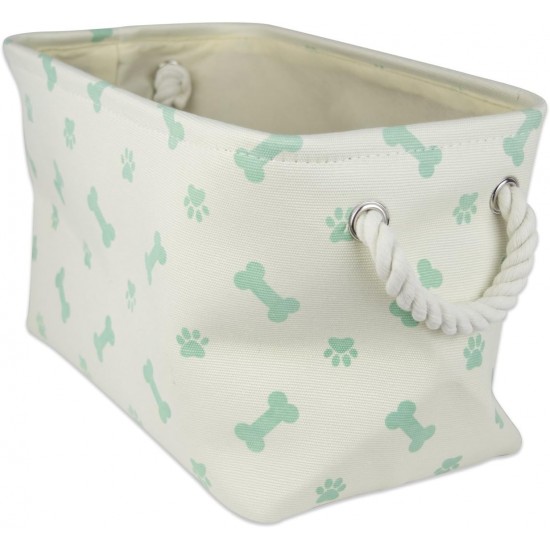 Bone Dry DII Small Rectangle Pet Toy and Accessory Storage Bin, 14x8x9, Collapsible Organizer Storage Basket for Home Décor, Pet Toy, Blankets, Leashes and Food-Gray Paw Print Bone Dry DII Small Rectangle Pet Toy and Accessory Storage Bin, 14x8x9, Collapsible Organizer Storage Basket for Home Décor, Pet Toy, Blankets, Leashes and Food-Gray Paw Print
