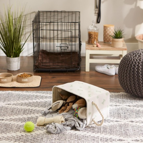 Bone Dry DII Small Rectangle Pet Toy and Accessory Storage Bin, 14x8x9, Collapsible Organizer Storage Basket for Home Décor, Pet Toy, Blankets, Leashes and Food-Gray Paw Print Bone Dry DII Small Rectangle Pet Toy and Accessory Storage Bin, 14x8x9, Collapsible Organizer Storage Basket for Home Décor, Pet Toy, Blankets, Leashes and Food-Gray Paw Print