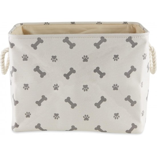 Bone Dry DII Small Rectangle Pet Toy and Accessory Storage Bin, 14x8x9, Collapsible Organizer Storage Basket for Home Décor, Pet Toy, Blankets, Leashes and Food-Gray Paw Print Bone Dry DII Small Rectangle Pet Toy and Accessory Storage Bin, 14x8x9, Collapsible Organizer Storage Basket for Home Décor, Pet Toy, Blankets, Leashes and Food-Gray Paw Print