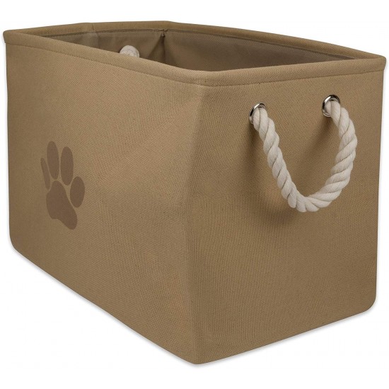 Bone Dry DII Small Rectangle Pet Toy and Accessory Storage Bin, 14x8x9, Collapsible Organizer Storage Basket for Home Décor, Pet Toy, Blankets, Leashes and Food-Gray Paw Print Bone Dry DII Small Rectangle Pet Toy and Accessory Storage Bin, 14x8x9, Collapsible Organizer Storage Basket for Home Décor, Pet Toy, Blankets, Leashes and Food-Gray Paw Print