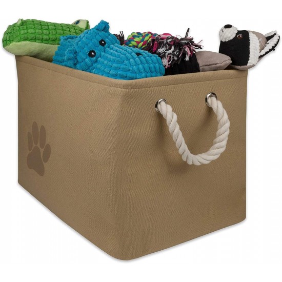 Bone Dry DII Small Rectangle Pet Toy and Accessory Storage Bin, 14x8x9, Collapsible Organizer Storage Basket for Home Décor, Pet Toy, Blankets, Leashes and Food-Gray Paw Print Bone Dry DII Small Rectangle Pet Toy and Accessory Storage Bin, 14x8x9, Collapsible Organizer Storage Basket for Home Décor, Pet Toy, Blankets, Leashes and Food-Gray Paw Print