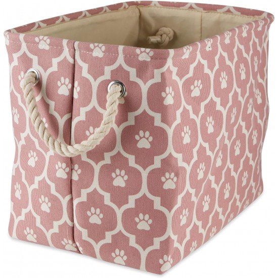 Bone Dry DII Small Rectangle Pet Toy and Accessory Storage Bin, 14x8x9, Collapsible Organizer Storage Basket for Home Décor, Pet Toy, Blankets, Leashes and Food-Gray Paw Print Bone Dry DII Small Rectangle Pet Toy and Accessory Storage Bin, 14x8x9, Collapsible Organizer Storage Basket for Home Décor, Pet Toy, Blankets, Leashes and Food-Gray Paw Print