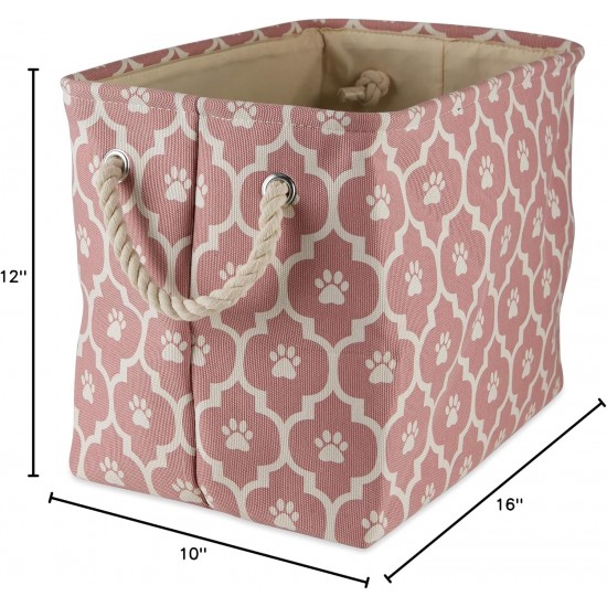 Bone Dry DII Small Rectangle Pet Toy and Accessory Storage Bin, 14x8x9, Collapsible Organizer Storage Basket for Home Décor, Pet Toy, Blankets, Leashes and Food-Gray Paw Print Bone Dry DII Small Rectangle Pet Toy and Accessory Storage Bin, 14x8x9, Collapsible Organizer Storage Basket for Home Décor, Pet Toy, Blankets, Leashes and Food-Gray Paw Print