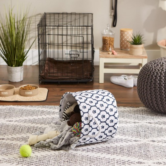 Bone Dry DII Small Rectangle Pet Toy and Accessory Storage Bin, 14x8x9, Collapsible Organizer Storage Basket for Home Décor, Pet Toy, Blankets, Leashes and Food-Gray Paw Print Bone Dry DII Small Rectangle Pet Toy and Accessory Storage Bin, 14x8x9, Collapsible Organizer Storage Basket for Home Décor, Pet Toy, Blankets, Leashes and Food-Gray Paw Print