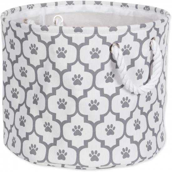 Bone Dry DII Small Rectangle Pet Toy and Accessory Storage Bin, 14x8x9, Collapsible Organizer Storage Basket for Home Décor, Pet Toy, Blankets, Leashes and Food-Gray Paw Print Bone Dry DII Small Rectangle Pet Toy and Accessory Storage Bin, 14x8x9, Collapsible Organizer Storage Basket for Home Décor, Pet Toy, Blankets, Leashes and Food-Gray Paw Print