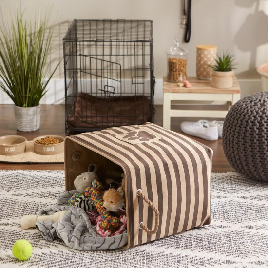 Bone Dry DII Small Rectangle Pet Toy and Accessory Storage Bin, 14x8x9, Collapsible Organizer Storage Basket for Home Décor, Pet Toy, Blankets, Leashes and Food-Gray Paw Print Bone Dry DII Small Rectangle Pet Toy and Accessory Storage Bin, 14x8x9, Collapsible Organizer Storage Basket for Home Décor, Pet Toy, Blankets, Leashes and Food-Gray Paw Print
