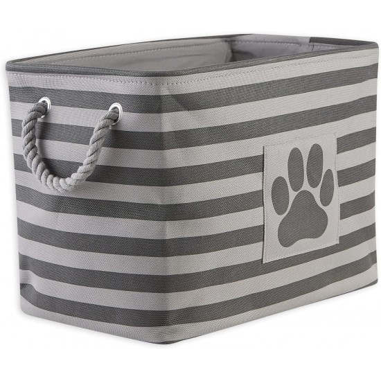 Bone Dry DII Small Rectangle Pet Toy and Accessory Storage Bin, 14x8x9, Collapsible Organizer Storage Basket for Home Décor, Pet Toy, Blankets, Leashes and Food-Gray Paw Print Bone Dry DII Small Rectangle Pet Toy and Accessory Storage Bin, 14x8x9, Collapsible Organizer Storage Basket for Home Décor, Pet Toy, Blankets, Leashes and Food-Gray Paw Print