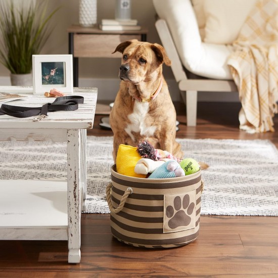 Bone Dry DII Small Rectangle Pet Toy and Accessory Storage Bin, 14x8x9, Collapsible Organizer Storage Basket for Home Décor, Pet Toy, Blankets, Leashes and Food-Gray Paw Print Bone Dry DII Small Rectangle Pet Toy and Accessory Storage Bin, 14x8x9, Collapsible Organizer Storage Basket for Home Décor, Pet Toy, Blankets, Leashes and Food-Gray Paw Print