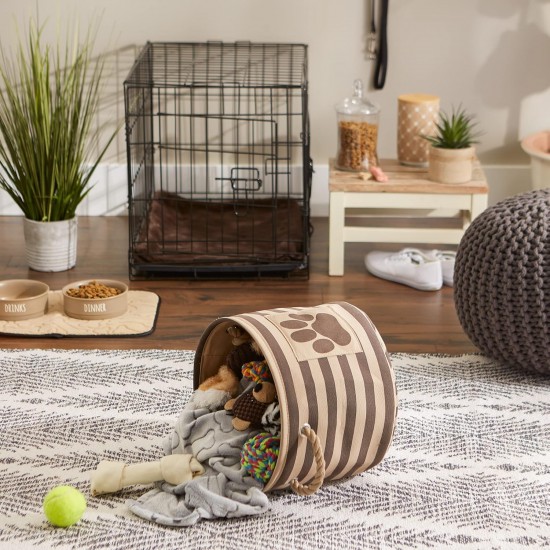 Bone Dry DII Small Rectangle Pet Toy and Accessory Storage Bin, 14x8x9, Collapsible Organizer Storage Basket for Home Décor, Pet Toy, Blankets, Leashes and Food-Gray Paw Print Bone Dry DII Small Rectangle Pet Toy and Accessory Storage Bin, 14x8x9, Collapsible Organizer Storage Basket for Home Décor, Pet Toy, Blankets, Leashes and Food-Gray Paw Print