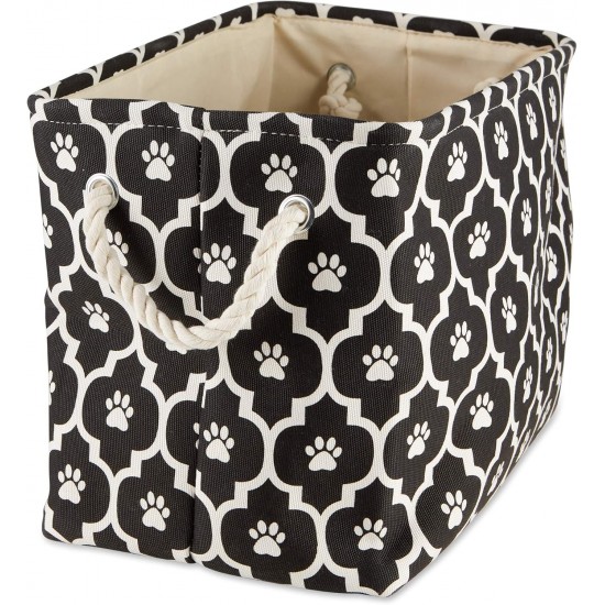 Bone Dry DII Small Rectangle Pet Toy and Accessory Storage Bin, 14x8x9, Collapsible Organizer Storage Basket for Home Décor, Pet Toy, Blankets, Leashes and Food-Gray Paw Print Bone Dry DII Small Rectangle Pet Toy and Accessory Storage Bin, 14x8x9, Collapsible Organizer Storage Basket for Home Décor, Pet Toy, Blankets, Leashes and Food-Gray Paw Print