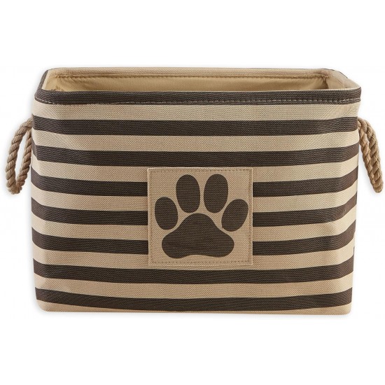 Bone Dry DII Small Rectangle Pet Toy and Accessory Storage Bin, 14x8x9, Collapsible Organizer Storage Basket for Home Décor, Pet Toy, Blankets, Leashes and Food-Gray Paw Print Bone Dry DII Small Rectangle Pet Toy and Accessory Storage Bin, 14x8x9, Collapsible Organizer Storage Basket for Home Décor, Pet Toy, Blankets, Leashes and Food-Gray Paw Print