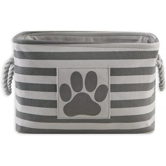 Bone Dry DII Small Rectangle Pet Toy and Accessory Storage Bin, 14x8x9, Collapsible Organizer Storage Basket for Home Décor, Pet Toy, Blankets, Leashes and Food-Gray Paw Print Bone Dry DII Small Rectangle Pet Toy and Accessory Storage Bin, 14x8x9, Collapsible Organizer Storage Basket for Home Décor, Pet Toy, Blankets, Leashes and Food-Gray Paw Print