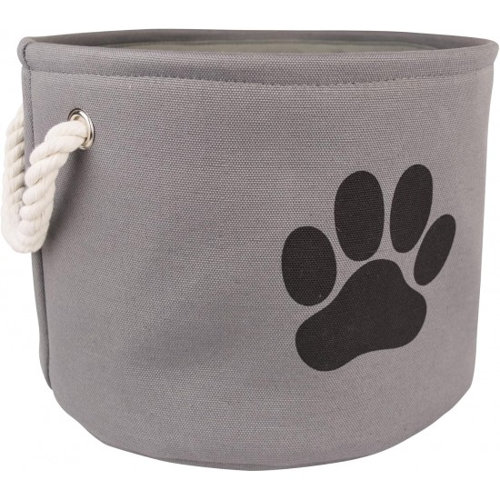 Bone Dry DII Small Rectangle Pet Toy and Accessory Storage Bin, 14x8x9, Collapsible Organizer Storage Basket for Home Décor, Pet Toy, Blankets, Leashes and Food-Gray Paw Print Bone Dry DII Small Rectangle Pet Toy and Accessory Storage Bin, 14x8x9, Collapsible Organizer Storage Basket for Home Décor, Pet Toy, Blankets, Leashes and Food-Gray Paw Print