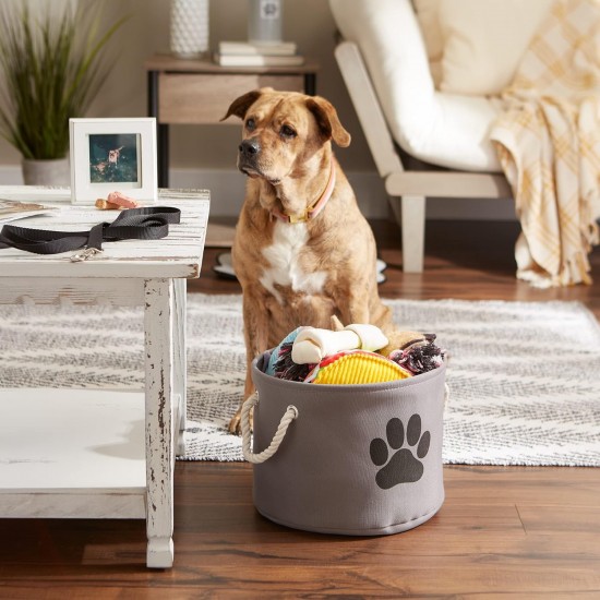 Bone Dry DII Small Rectangle Pet Toy and Accessory Storage Bin, 14x8x9, Collapsible Organizer Storage Basket for Home Décor, Pet Toy, Blankets, Leashes and Food-Gray Paw Print Bone Dry DII Small Rectangle Pet Toy and Accessory Storage Bin, 14x8x9, Collapsible Organizer Storage Basket for Home Décor, Pet Toy, Blankets, Leashes and Food-Gray Paw Print