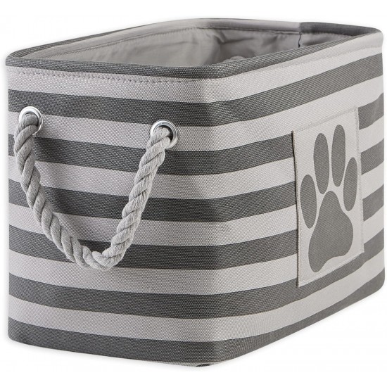 Bone Dry DII Small Rectangle Pet Toy and Accessory Storage Bin, 14x8x9, Collapsible Organizer Storage Basket for Home Décor, Pet Toy, Blankets, Leashes and Food-Gray Paw Print Bone Dry DII Small Rectangle Pet Toy and Accessory Storage Bin, 14x8x9, Collapsible Organizer Storage Basket for Home Décor, Pet Toy, Blankets, Leashes and Food-Gray Paw Print