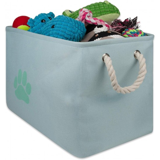 Bone Dry DII Small Rectangle Pet Toy and Accessory Storage Bin, 14x8x9, Collapsible Organizer Storage Basket for Home Décor, Pet Toy, Blankets, Leashes and Food-Gray Paw Print Bone Dry DII Small Rectangle Pet Toy and Accessory Storage Bin, 14x8x9, Collapsible Organizer Storage Basket for Home Décor, Pet Toy, Blankets, Leashes and Food-Gray Paw Print