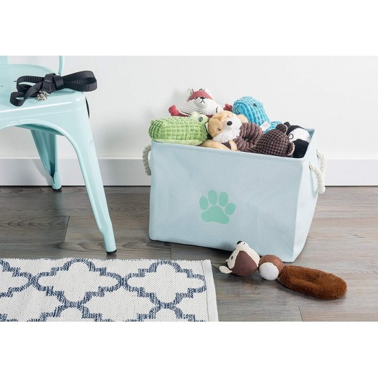 Bone Dry DII Small Rectangle Pet Toy and Accessory Storage Bin, 14x8x9, Collapsible Organizer Storage Basket for Home Décor, Pet Toy, Blankets, Leashes and Food-Gray Paw Print Bone Dry DII Small Rectangle Pet Toy and Accessory Storage Bin, 14x8x9, Collapsible Organizer Storage Basket for Home Décor, Pet Toy, Blankets, Leashes and Food-Gray Paw Print