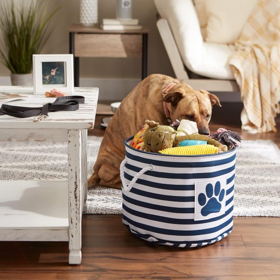 Bone Dry DII Small Rectangle Pet Toy and Accessory Storage Bin, 14x8x9, Collapsible Organizer Storage Basket for Home Décor, Pet Toy, Blankets, Leashes and Food-Gray Paw Print Bone Dry DII Small Rectangle Pet Toy and Accessory Storage Bin, 14x8x9, Collapsible Organizer Storage Basket for Home Décor, Pet Toy, Blankets, Leashes and Food-Gray Paw Print
