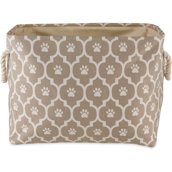 Bone Dry DII Small Rectangle Pet Toy and Accessory Storage Bin, 14x8x9, Collapsible Organizer Storage Basket for Home Décor, Pet Toy, Blankets, Leashes and Food-Gray Paw Print Bone Dry DII Small Rectangle Pet Toy and Accessory Storage Bin, 14x8x9, Collapsible Organizer Storage Basket for Home Décor, Pet Toy, Blankets, Leashes and Food-Gray Paw Print