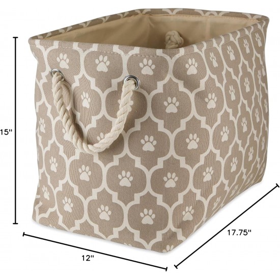 Bone Dry DII Small Rectangle Pet Toy and Accessory Storage Bin, 14x8x9, Collapsible Organizer Storage Basket for Home Décor, Pet Toy, Blankets, Leashes and Food-Gray Paw Print Bone Dry DII Small Rectangle Pet Toy and Accessory Storage Bin, 14x8x9, Collapsible Organizer Storage Basket for Home Décor, Pet Toy, Blankets, Leashes and Food-Gray Paw Print