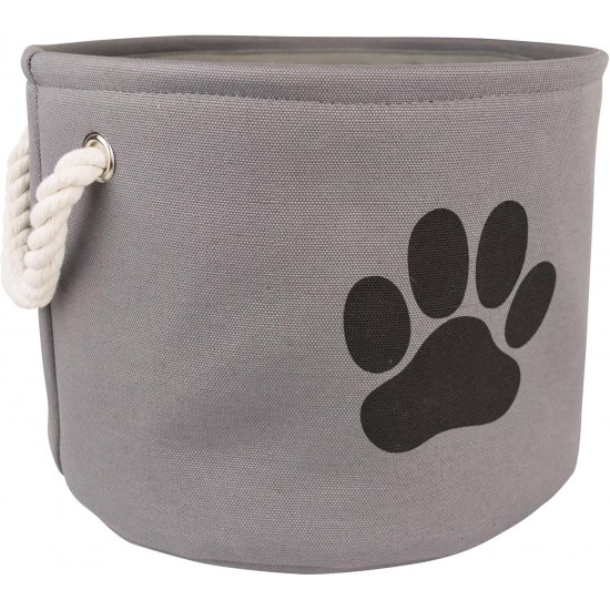 Bone Dry DII Small Rectangle Pet Toy and Accessory Storage Bin, 14x8x9, Collapsible Organizer Storage Basket for Home Décor, Pet Toy, Blankets, Leashes and Food-Gray Paw Print Bone Dry DII Small Rectangle Pet Toy and Accessory Storage Bin, 14x8x9, Collapsible Organizer Storage Basket for Home Décor, Pet Toy, Blankets, Leashes and Food-Gray Paw Print