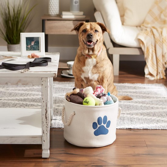 Bone Dry DII Small Rectangle Pet Toy and Accessory Storage Bin, 14x8x9, Collapsible Organizer Storage Basket for Home Décor, Pet Toy, Blankets, Leashes and Food-Gray Paw Print Bone Dry DII Small Rectangle Pet Toy and Accessory Storage Bin, 14x8x9, Collapsible Organizer Storage Basket for Home Décor, Pet Toy, Blankets, Leashes and Food-Gray Paw Print