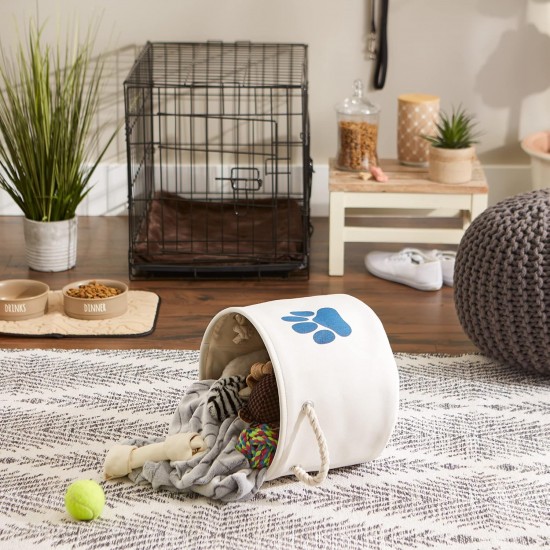 Bone Dry DII Small Rectangle Pet Toy and Accessory Storage Bin, 14x8x9, Collapsible Organizer Storage Basket for Home Décor, Pet Toy, Blankets, Leashes and Food-Gray Paw Print Bone Dry DII Small Rectangle Pet Toy and Accessory Storage Bin, 14x8x9, Collapsible Organizer Storage Basket for Home Décor, Pet Toy, Blankets, Leashes and Food-Gray Paw Print