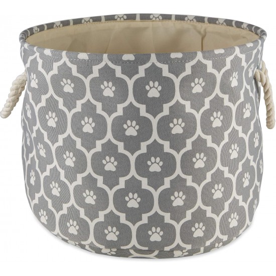 Bone Dry DII Small Rectangle Pet Toy and Accessory Storage Bin, 14x8x9, Collapsible Organizer Storage Basket for Home Décor, Pet Toy, Blankets, Leashes and Food-Gray Paw Print Bone Dry DII Small Rectangle Pet Toy and Accessory Storage Bin, 14x8x9, Collapsible Organizer Storage Basket for Home Décor, Pet Toy, Blankets, Leashes and Food-Gray Paw Print