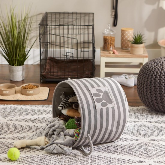 Bone Dry DII Small Rectangle Pet Toy and Accessory Storage Bin, 14x8x9, Collapsible Organizer Storage Basket for Home Décor, Pet Toy, Blankets, Leashes and Food-Gray Paw Print Bone Dry DII Small Rectangle Pet Toy and Accessory Storage Bin, 14x8x9, Collapsible Organizer Storage Basket for Home Décor, Pet Toy, Blankets, Leashes and Food-Gray Paw Print