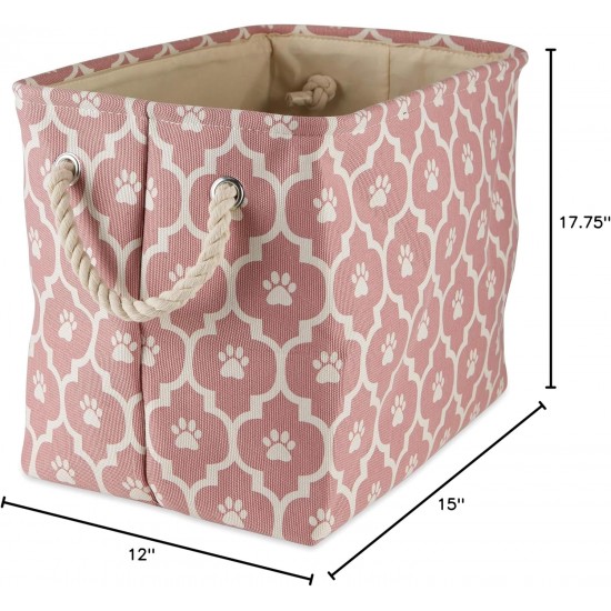 Bone Dry DII Small Rectangle Pet Toy and Accessory Storage Bin, 14x8x9, Collapsible Organizer Storage Basket for Home Décor, Pet Toy, Blankets, Leashes and Food-Gray Paw Print Bone Dry DII Small Rectangle Pet Toy and Accessory Storage Bin, 14x8x9, Collapsible Organizer Storage Basket for Home Décor, Pet Toy, Blankets, Leashes and Food-Gray Paw Print